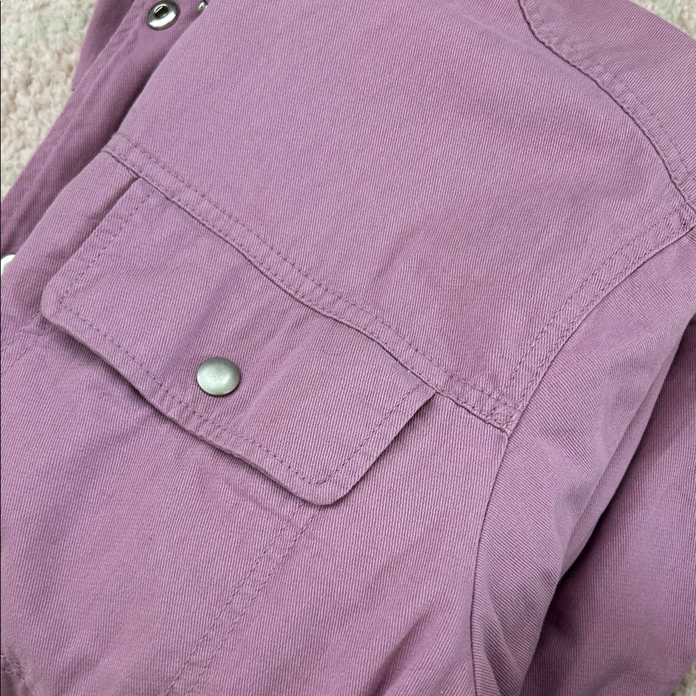 GAP Pastel Lilac Purple Utility Jacket Size XL Spring Easter 100% Cotton - Picture 15 of 15